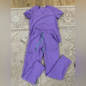 Figs Purple HW Yola Skinny Pants & Catarina Top